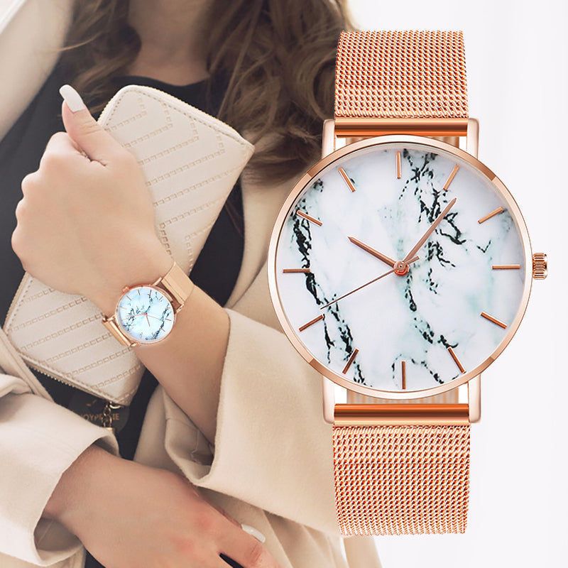 FREE Rose Gold Mesh Band Marble Watch (only pay shipping)
